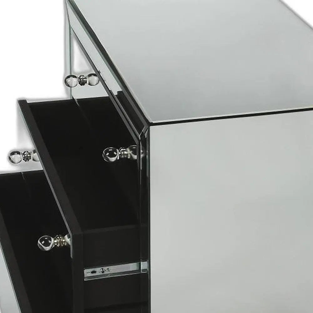 30" Clear Glass Three Drawer Chest HomeRoots