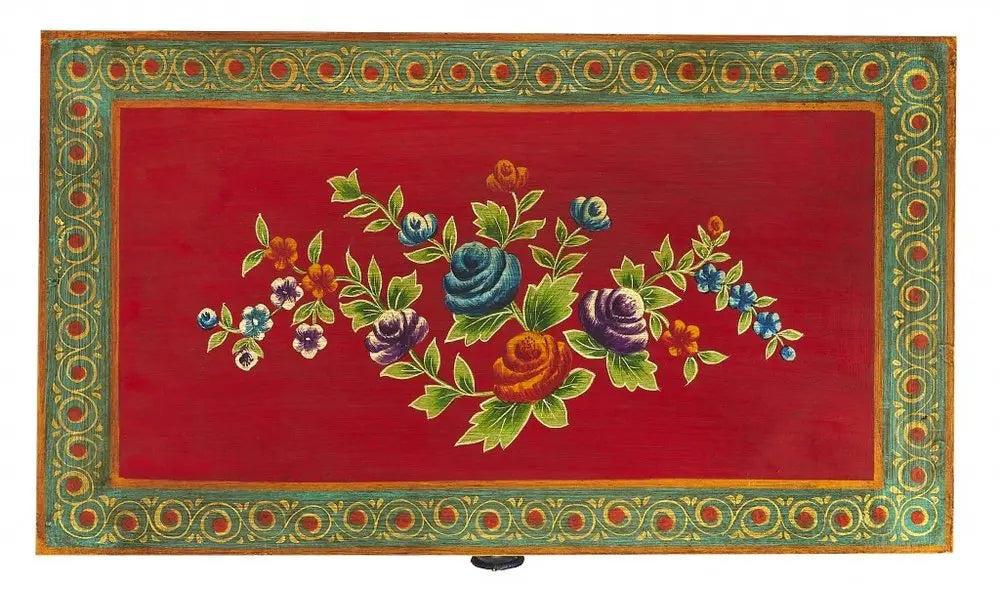 21" Blue and Green Solid Wood Seven Drawer Standard Chest HomeRoots