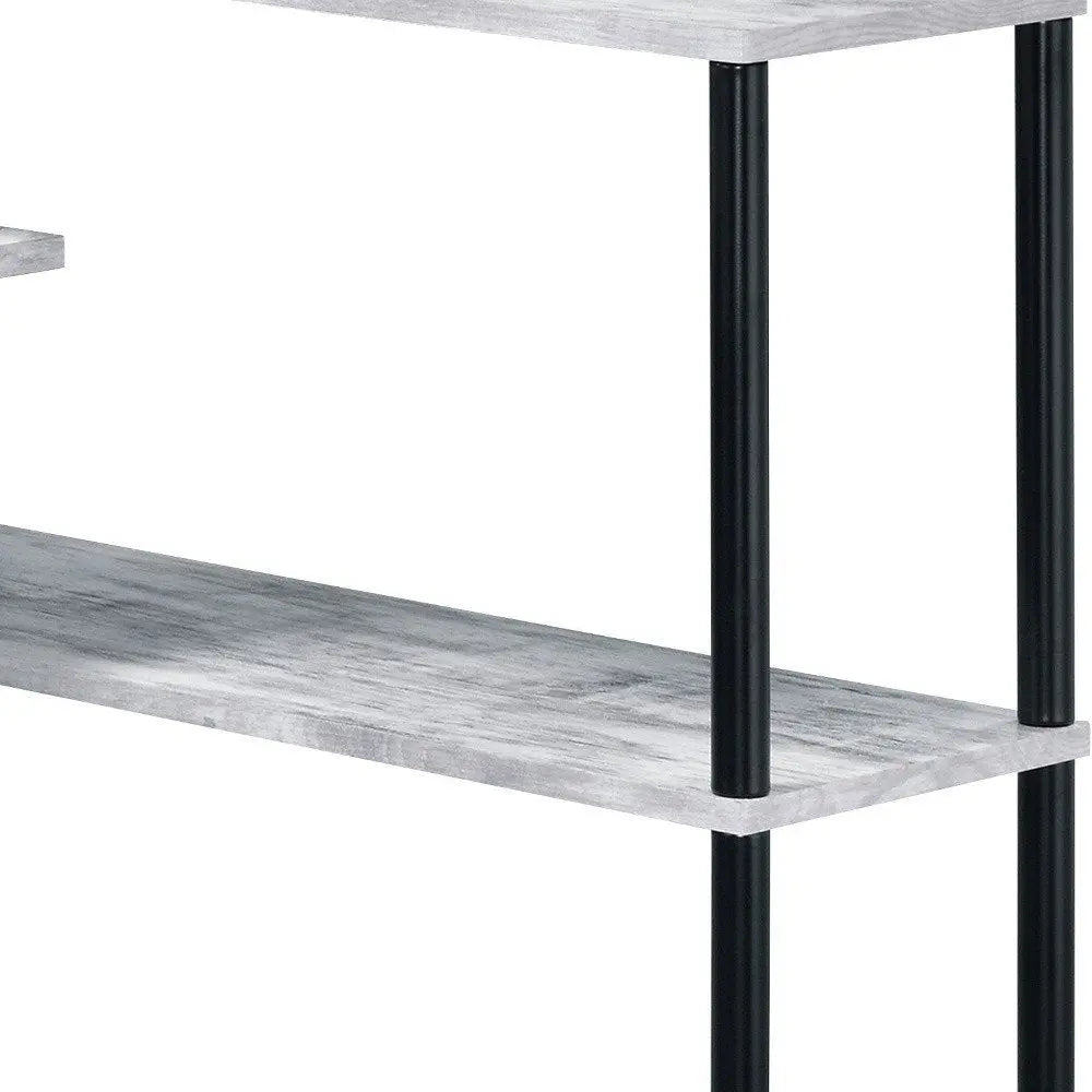 39" Antiqued White L Shape Writing Desk - NOBLE HOME INTERIORS