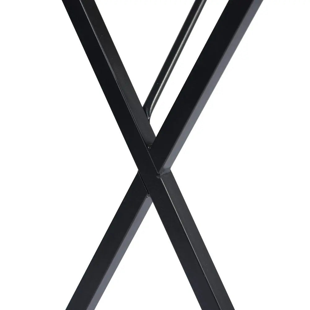 39" Black Wood and Metal X - Shape Computer Desk - NOBLE HOME INTERIORS