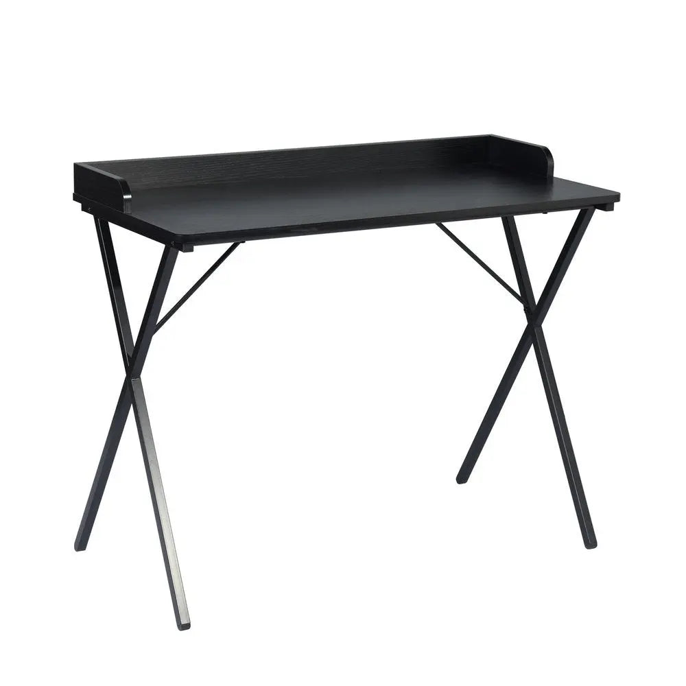 39" Black Wood and Metal X - Shape Computer Desk - NOBLE HOME INTERIORS