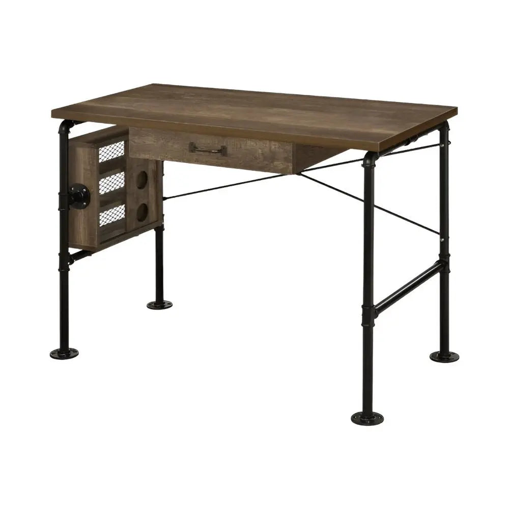 39" Brown and Black Writing Desk - NOBLE HOME INTERIORS