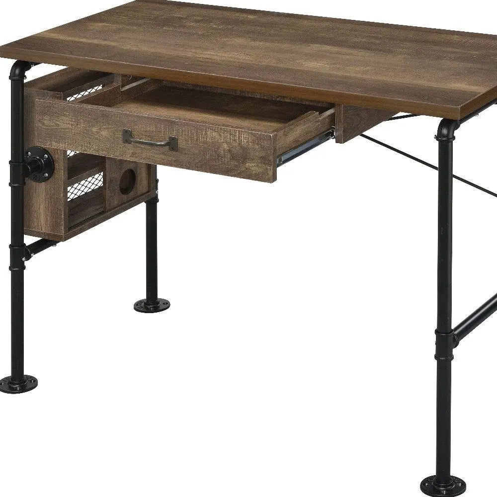 39" Brown and Black Writing Desk - NOBLE HOME INTERIORS
