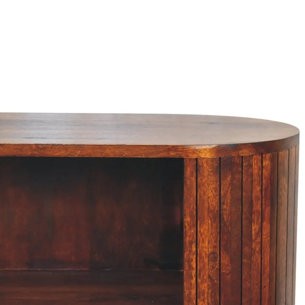 39" Chestnut Solid Wood Three Tier Bookcase - NOBLE HOME INTERIORS