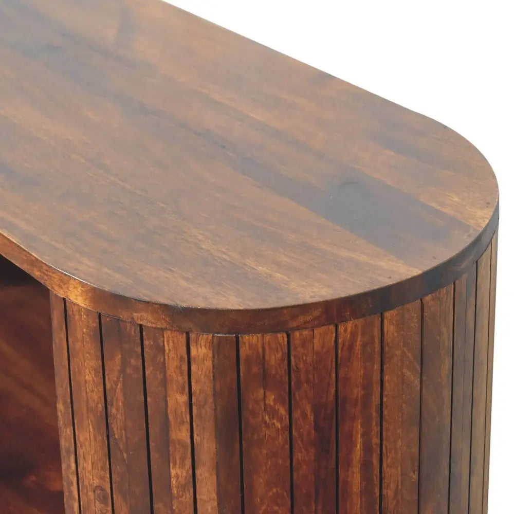 39" Chestnut Solid Wood Three Tier Bookcase - NOBLE HOME INTERIORS