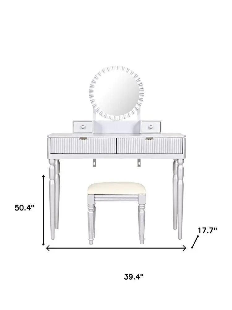 39" Silver Wood Two Drawer Dresser - NOBLE HOME INTERIORS