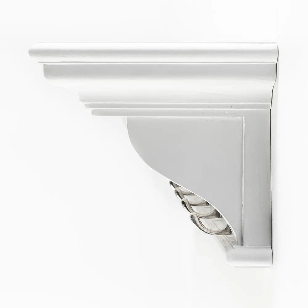 39" White Solid Wood Six Hook Wall Mount Coat Rack - NOBLE HOME INTERIORS