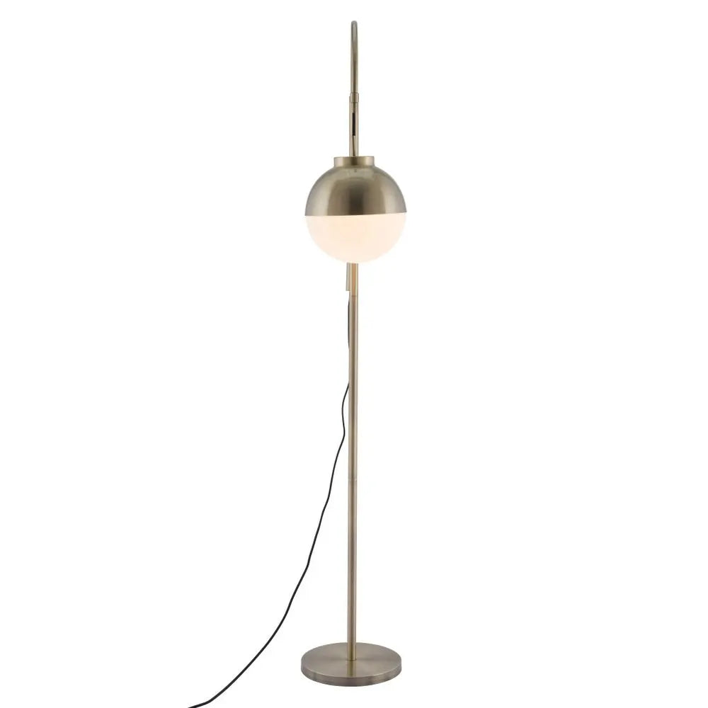 69" Bronze Steel Floor Lamp With Bronze Steel Globe Shade HomeRoots