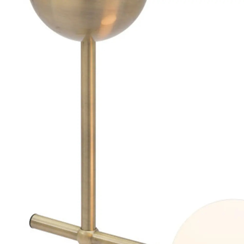 69" Brass Metal Bedside Table Lamp With Off White Globe Shade HomeRoots