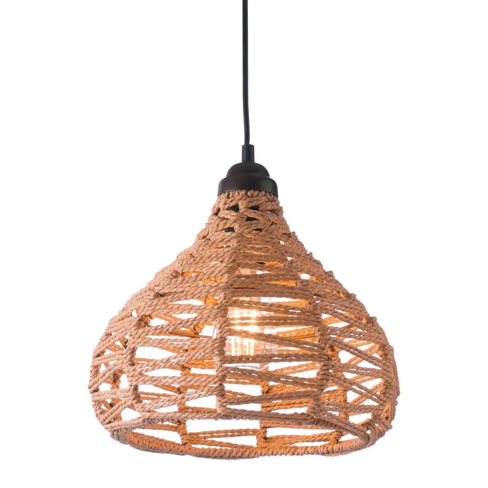 Natural Lantern Metal Dimmable Ceiling Light With Natural Shades HomeRoots