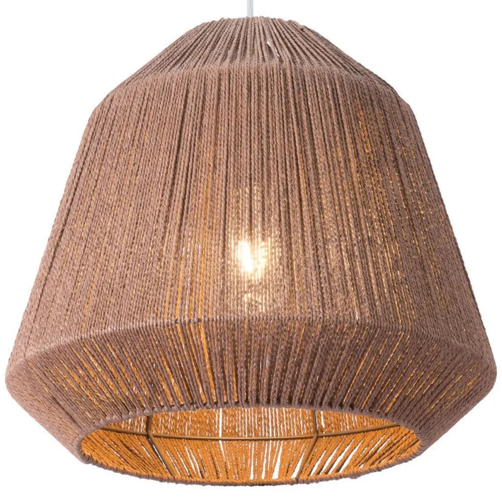 Brown Woven Paper String Hanging Pendent Lamp HomeRoots