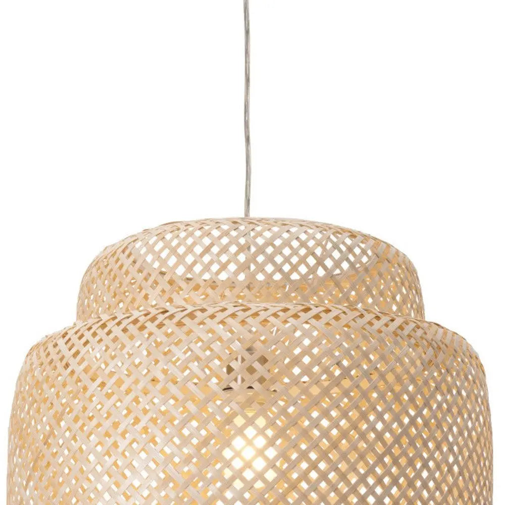 Natural Boho Weave Ceiling Lamp HomeRoots