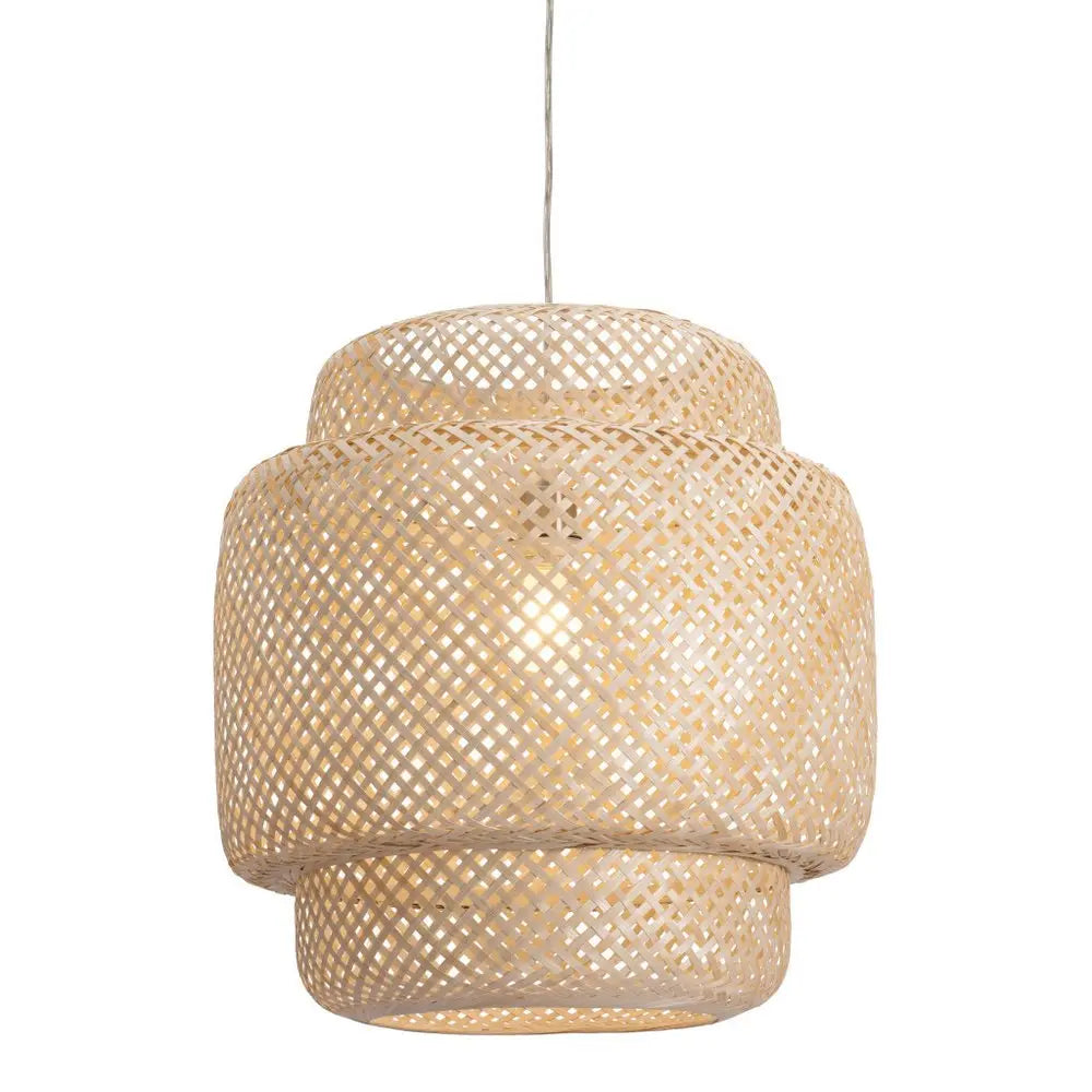Natural Boho Weave Ceiling Lamp HomeRoots