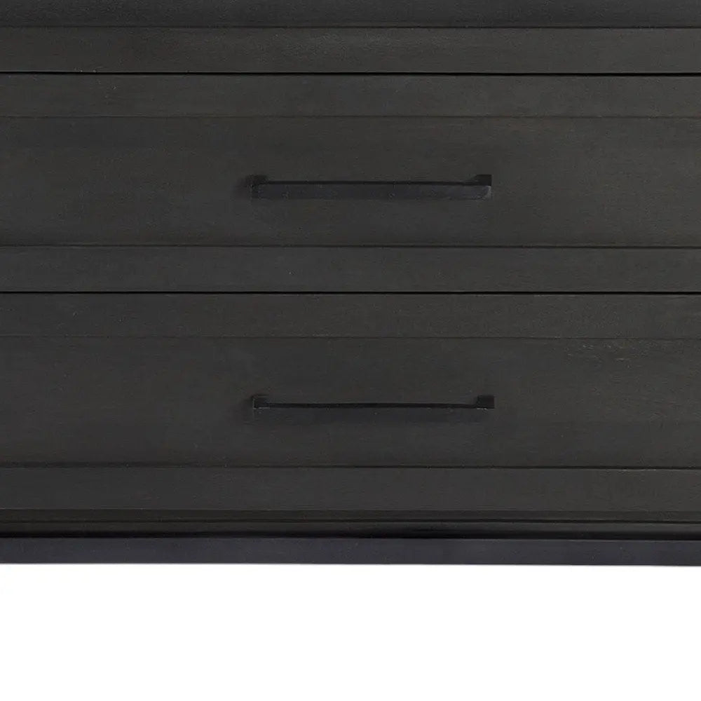 36" Black And White Solid Wood And Marble Three Drawer Dresser HomeRoots