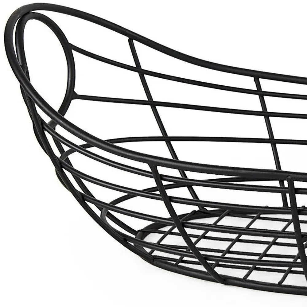 22" Black Metal Basket HomeRoots