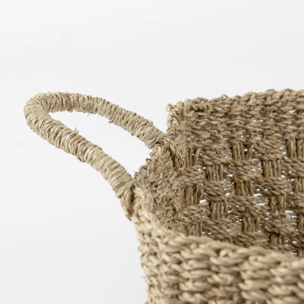 Set of Three Natural Wicker Basket HomeRoots