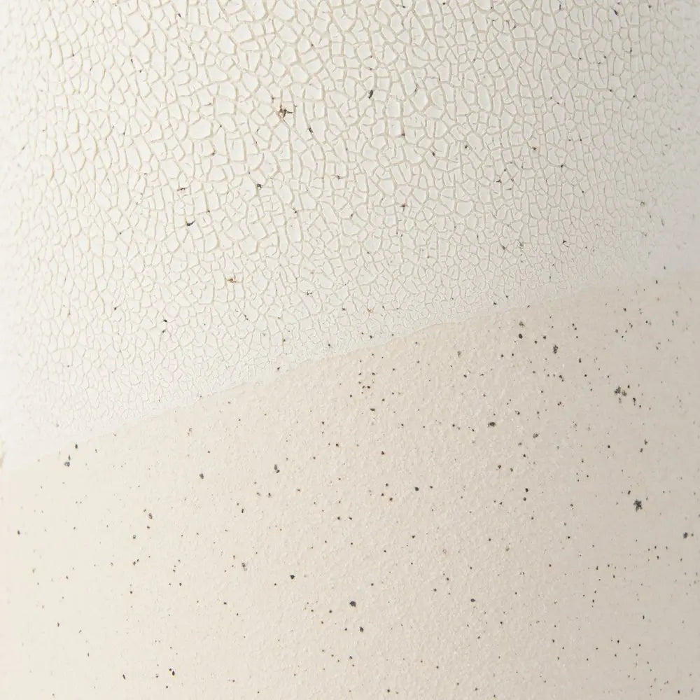 11" Cream And Off White Color Block Cylinder Ceramic Table Vase HomeRoots