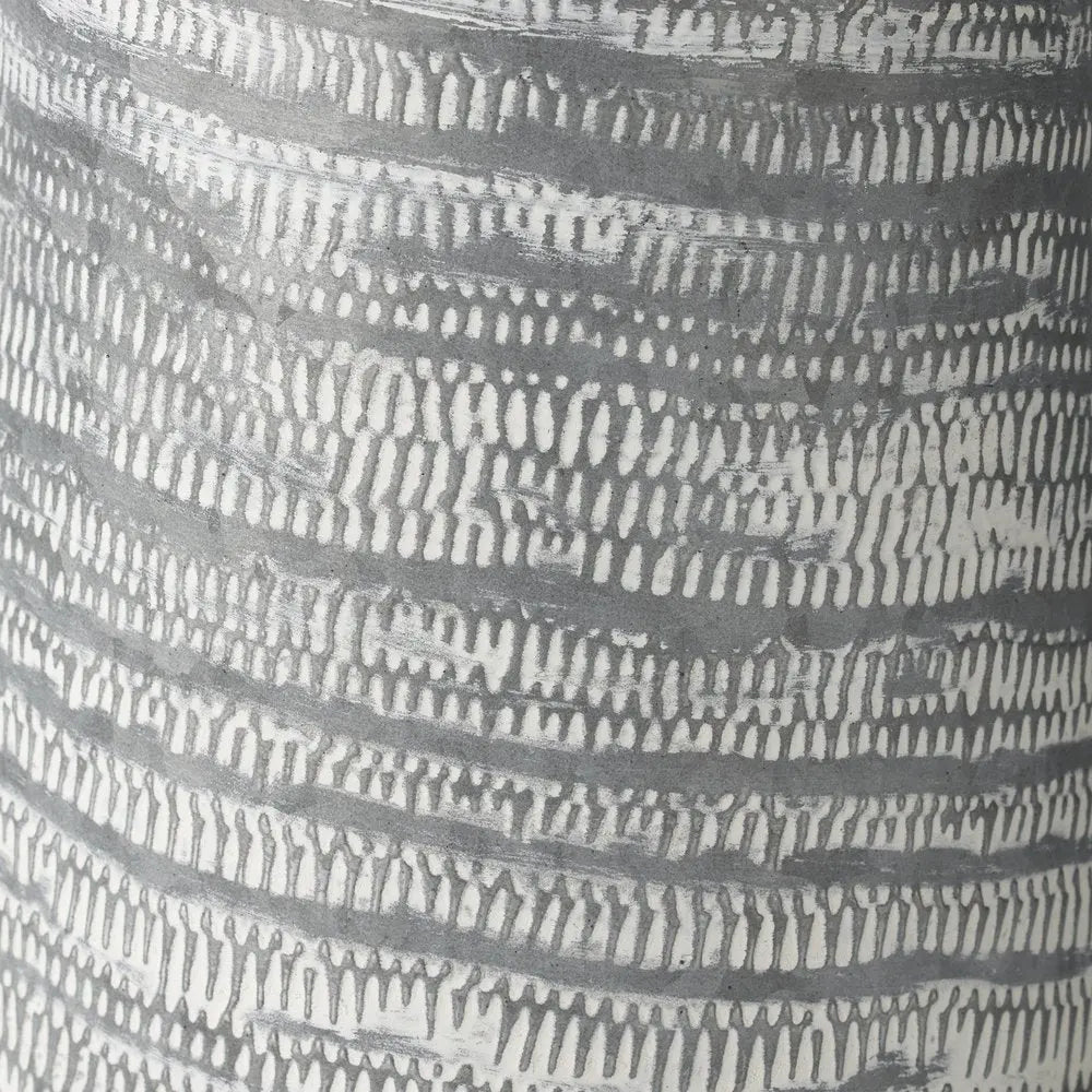 11" Gray and White Abstract Metal Jug Vase HomeRoots