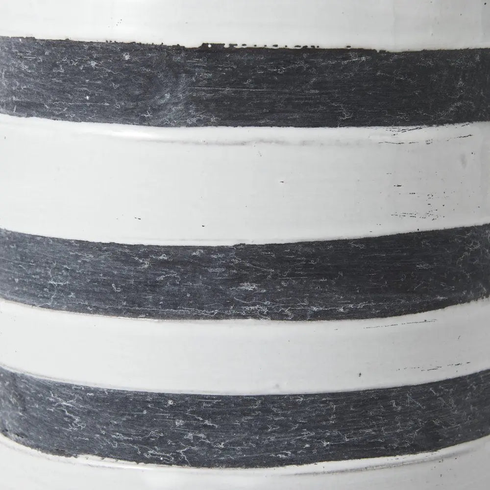 9" Blue And White Cylinder Ceramic Urns Jars HomeRoots