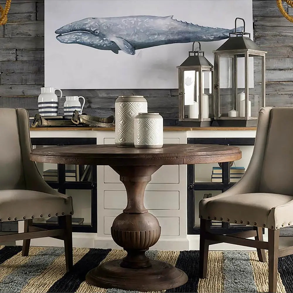 9" Blue And White Cylinder Ceramic Urns Jars HomeRoots