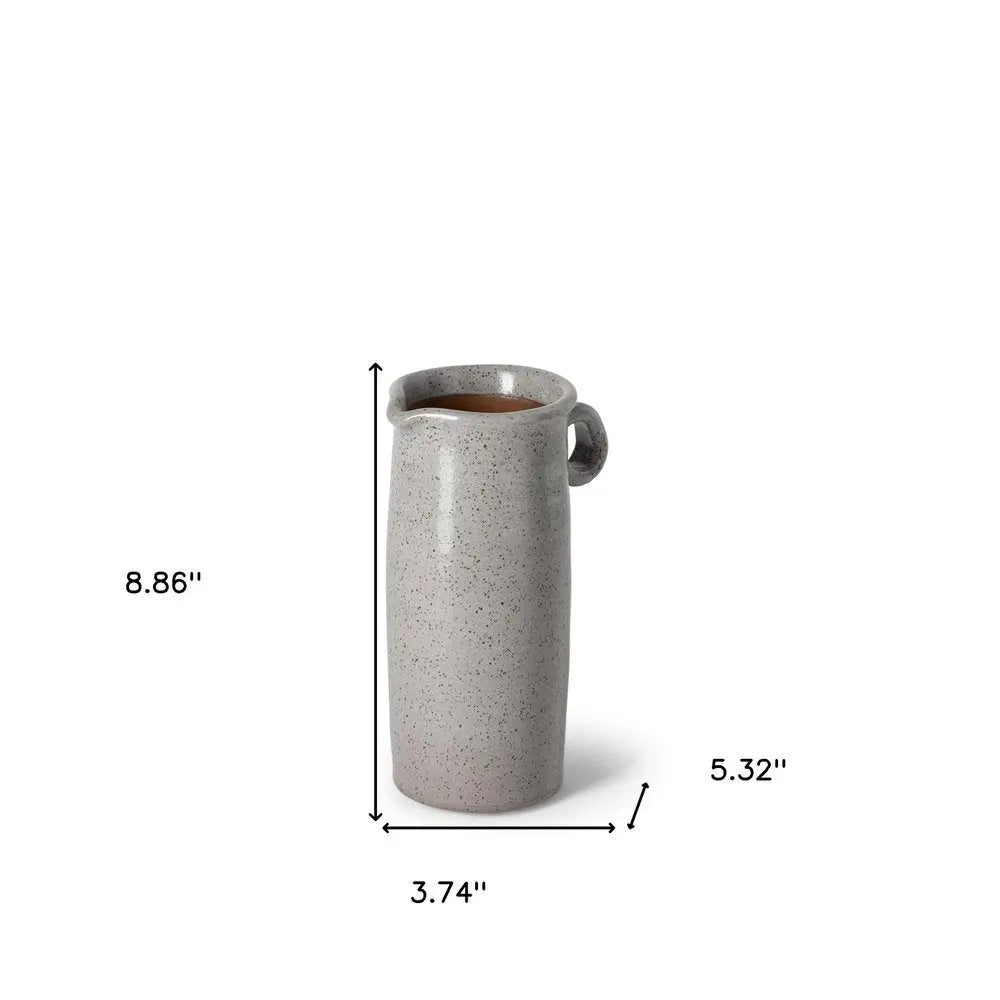 9" Gray Cylinder Ceramic Urns Jars HomeRoots