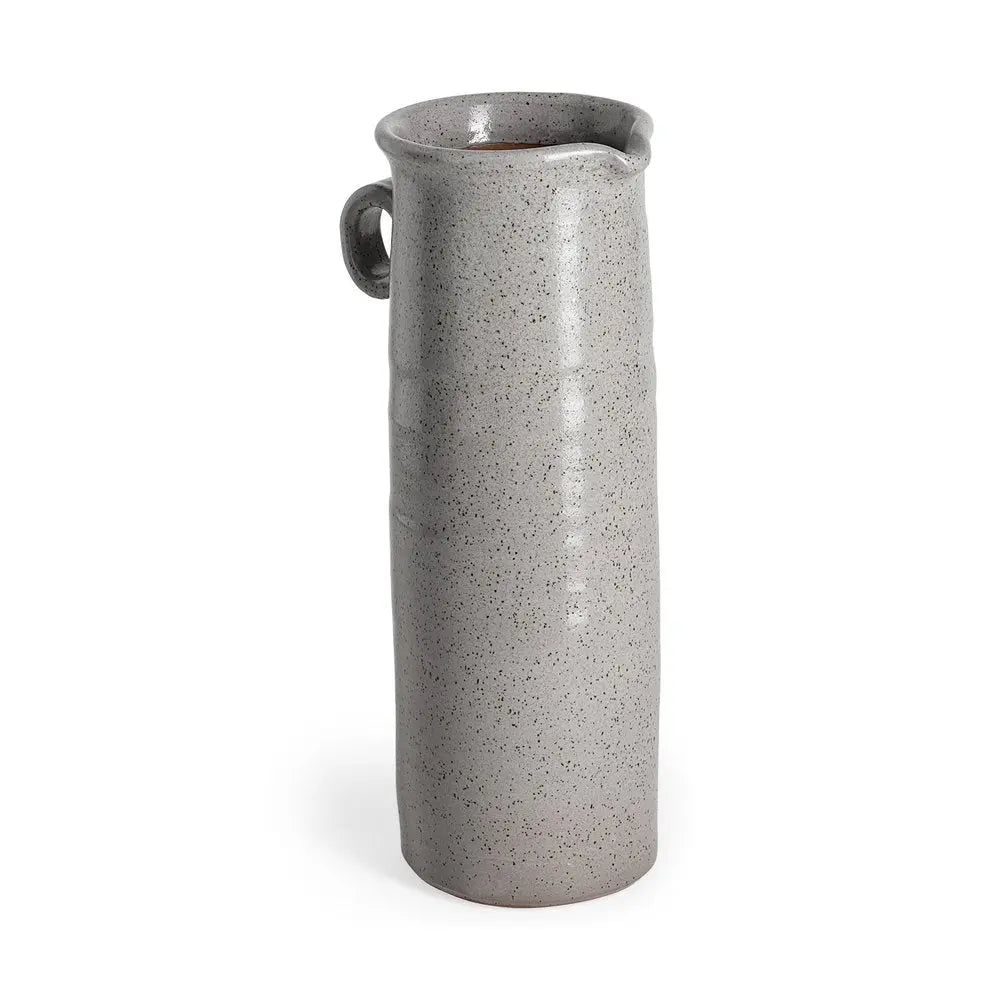 12" Gray Cylinder Ceramic Urns Jars HomeRoots
