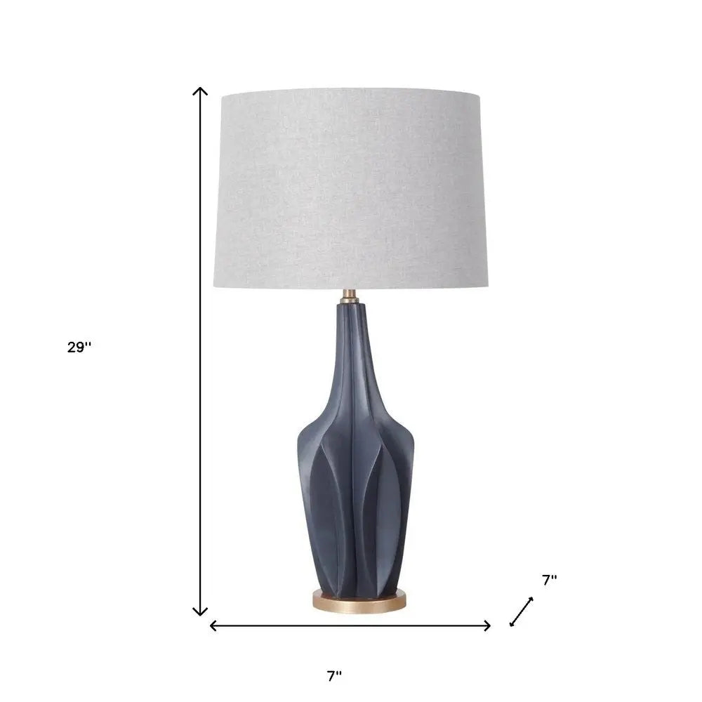 Sculptural Slate Blue Table Lamp HomeRoots