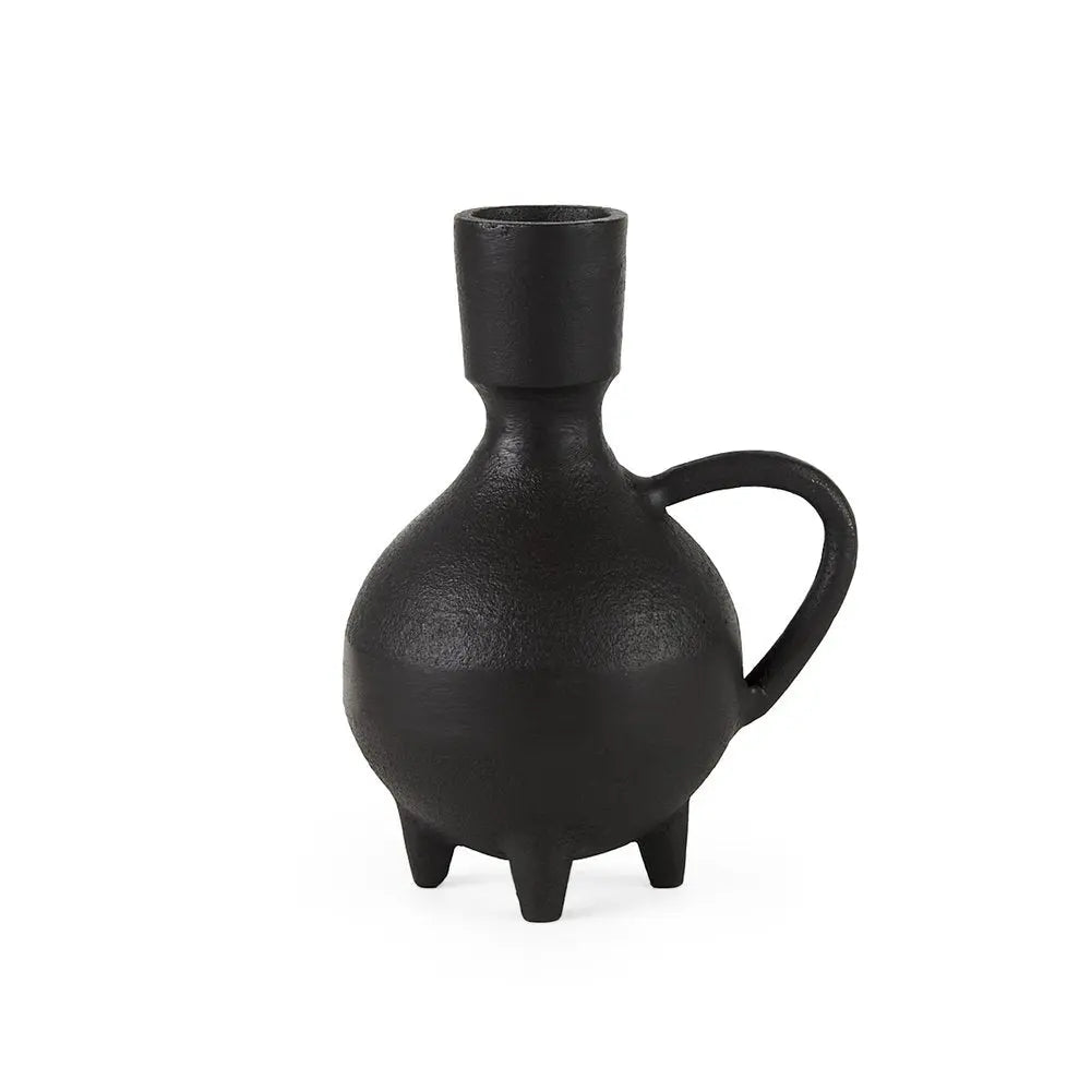 7" Black Ceramic Round Jug Vase HomeRoots