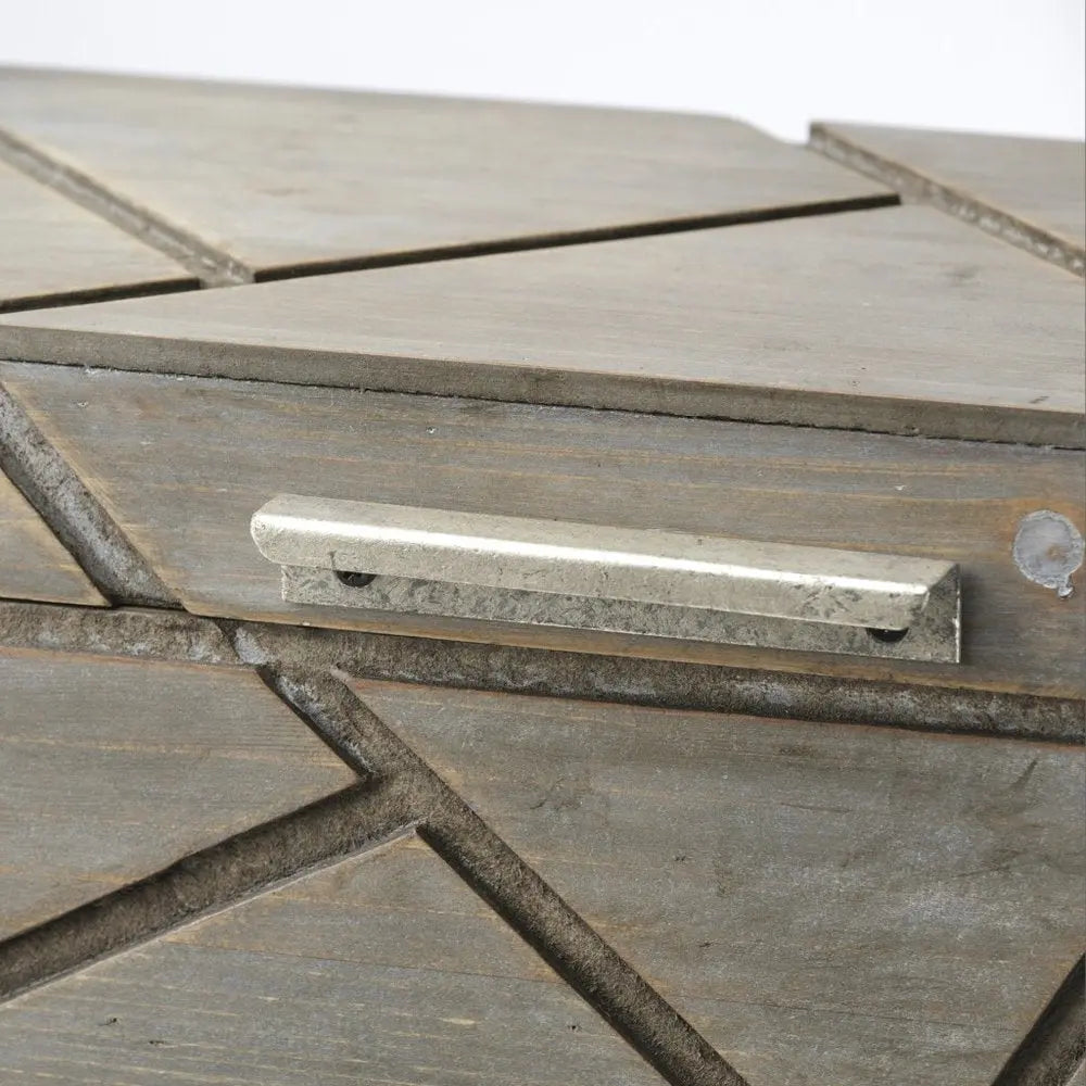 11" Gray Solid Wood Box With Lid HomeRoots