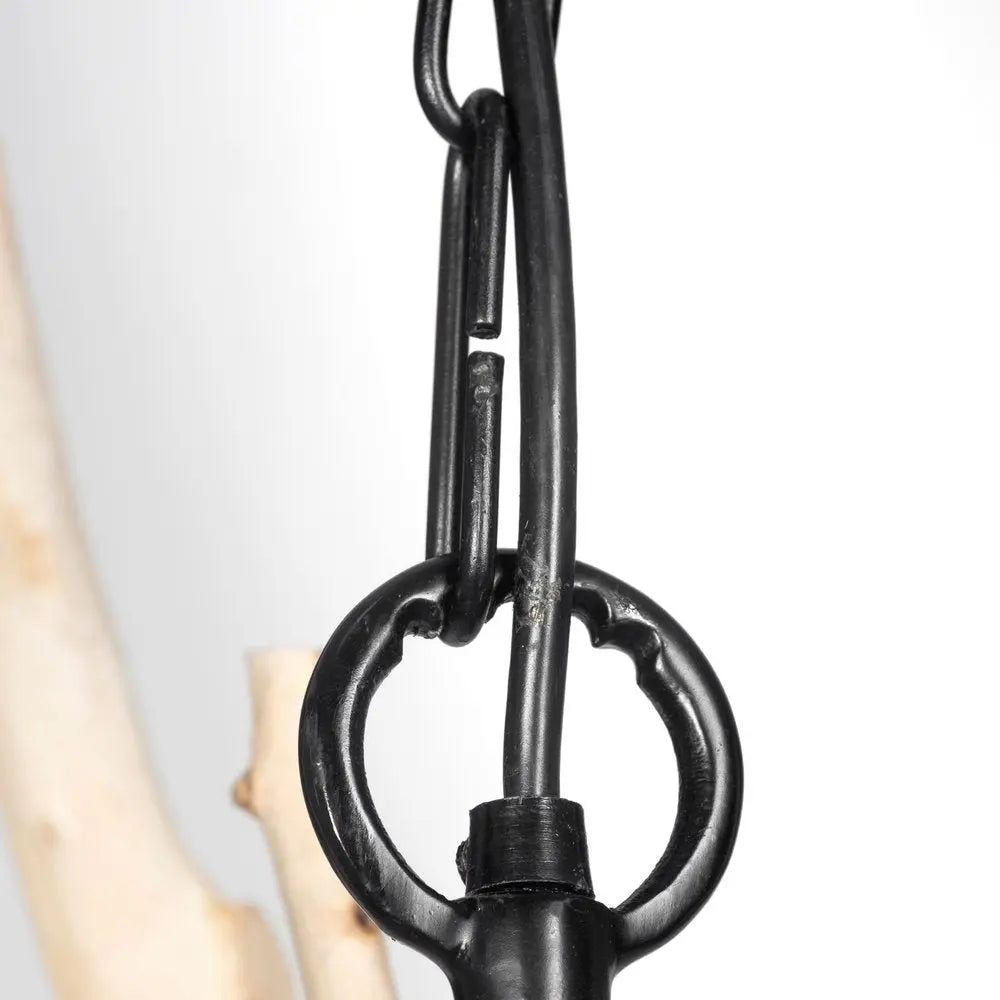 Wood And Metal Starburst Six Bulb Hanging Light HomeRoots