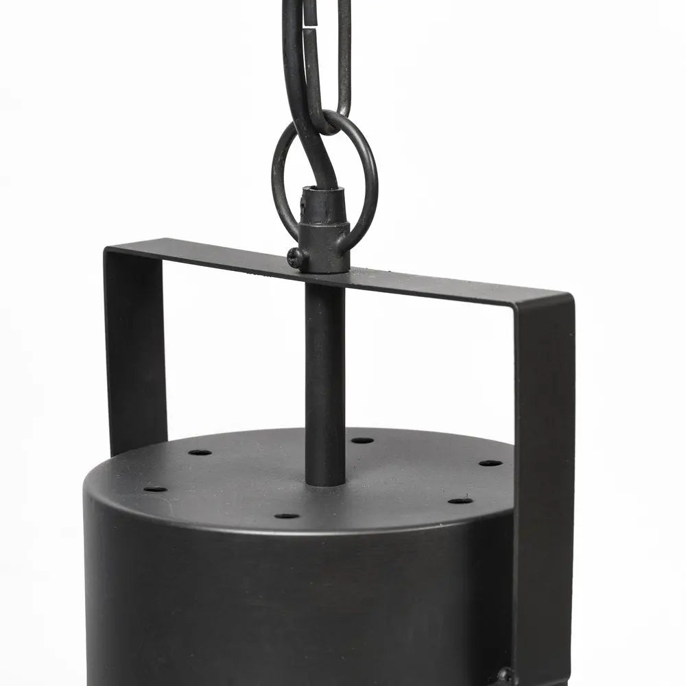 Black Lantern Metal Dimmable Ceiling Light With Black Shades HomeRoots