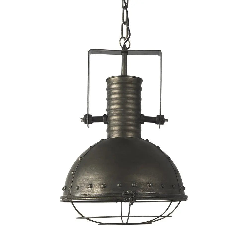 Industrial Caged Black Metal Hanging Light HomeRoots
