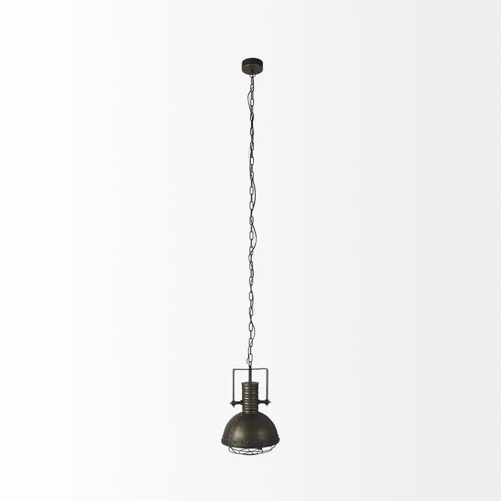 Industrial Caged Black Metal Hanging Light HomeRoots