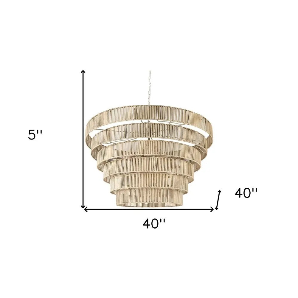 Light Brown Six Tier Hanging Chandelier HomeRoots