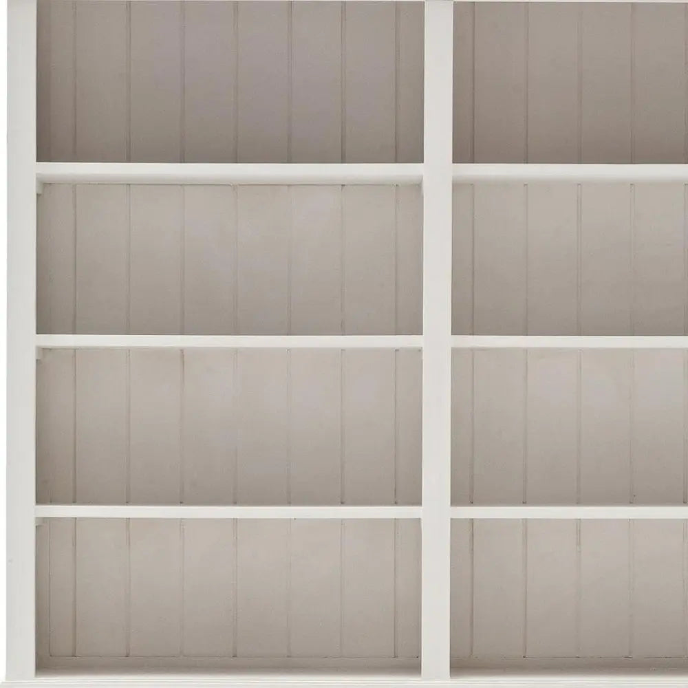 87" White Solid Wood Side Board with Hutch HomeRoots