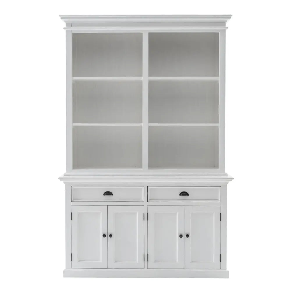 87" White Solid Wood Adjustable Four Tier Bookcase HomeRoots