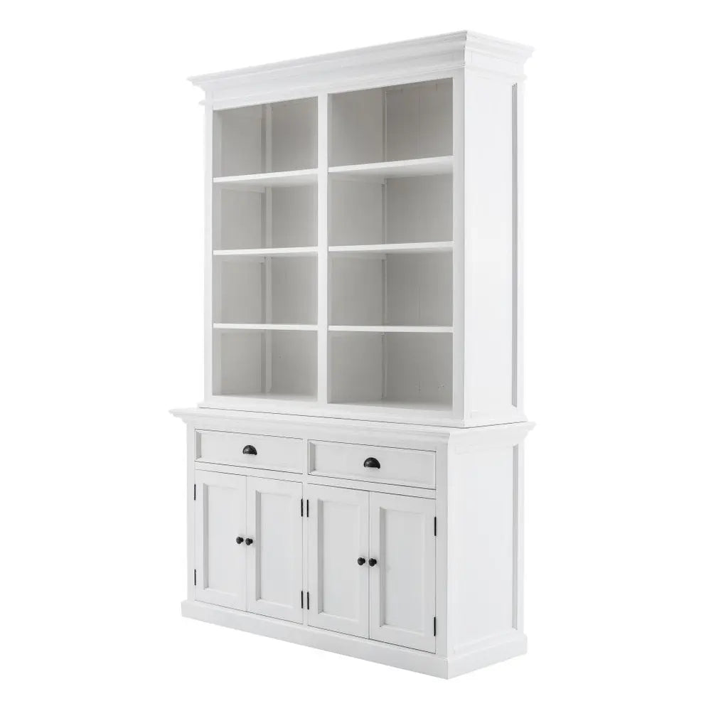 87" White Solid Wood Adjustable Four Tier Bookcase HomeRoots