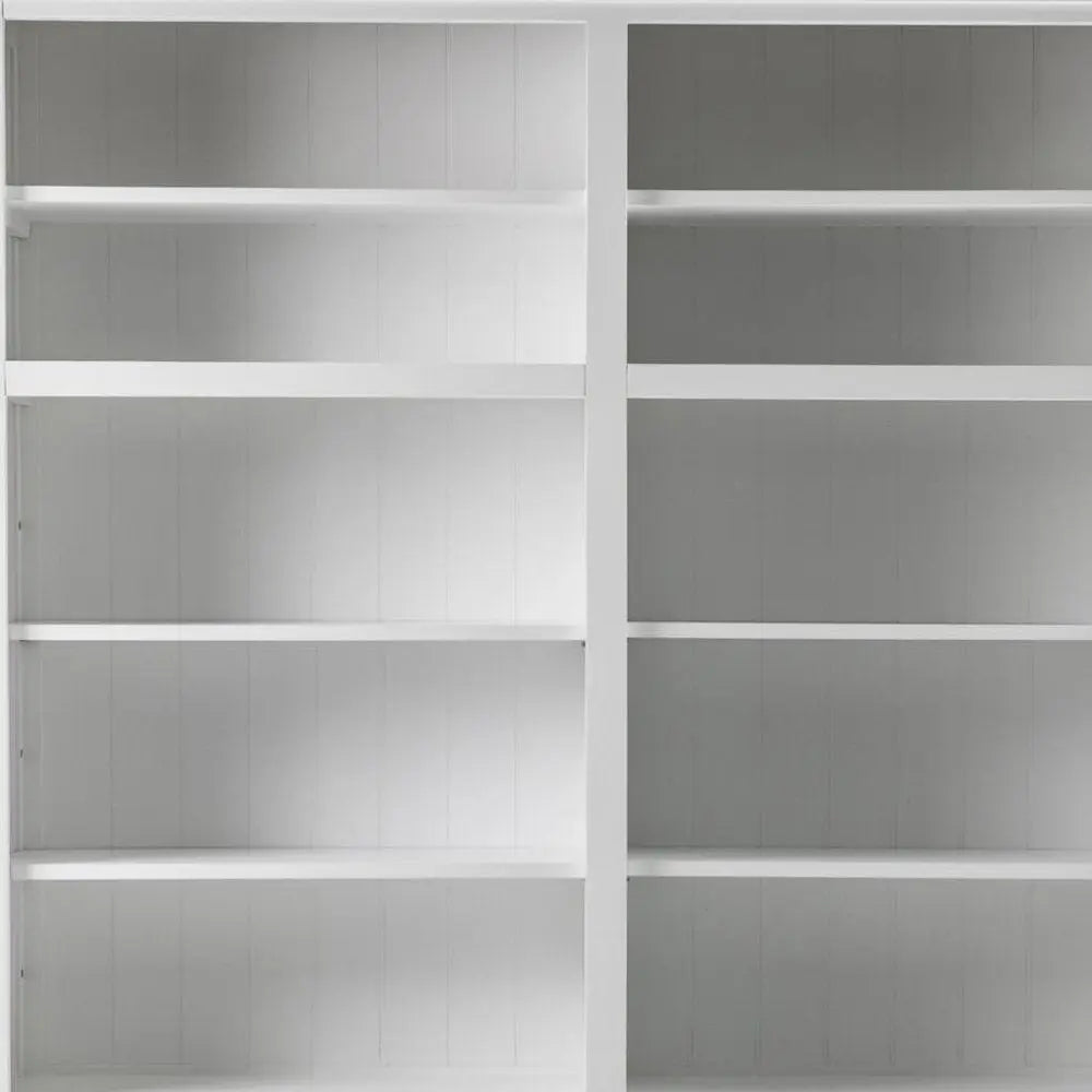 87" White Solid Wood Adjustable Four Tier Bookcase HomeRoots