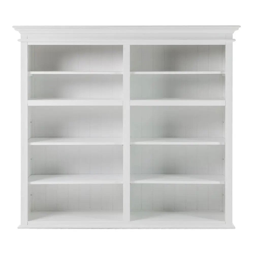 87" White Solid Wood Adjustable Four Tier Bookcase HomeRoots