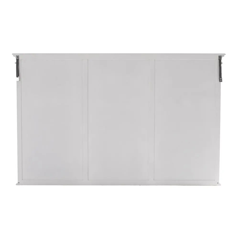 71" White Solid Wood Frame Dining Hutch With Multiple Shelves And Three Drawers HomeRoots