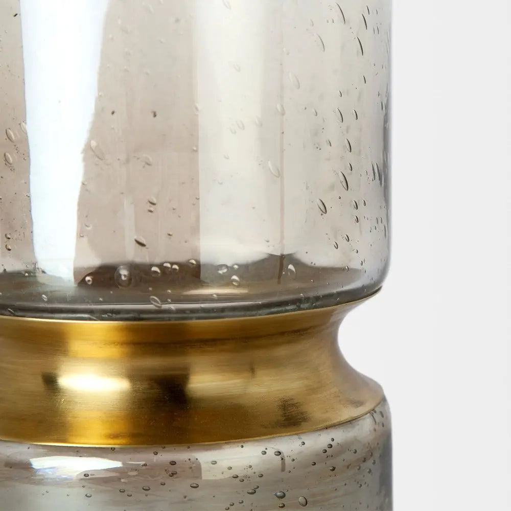 11" Gold Abstract Cylinder Crystal Glass Table Vase HomeRoots