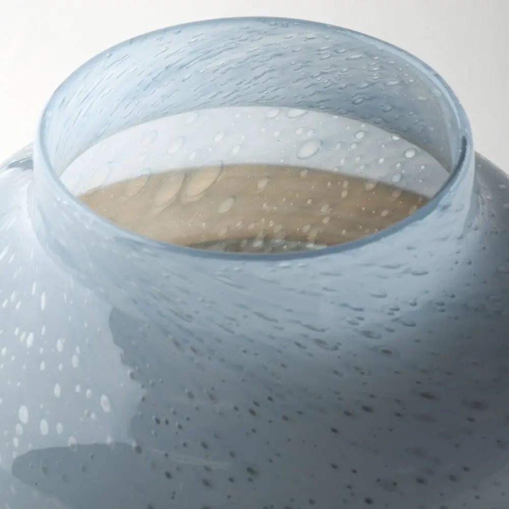 9" Blue And Brown Seeded Glass Table Vase HomeRoots