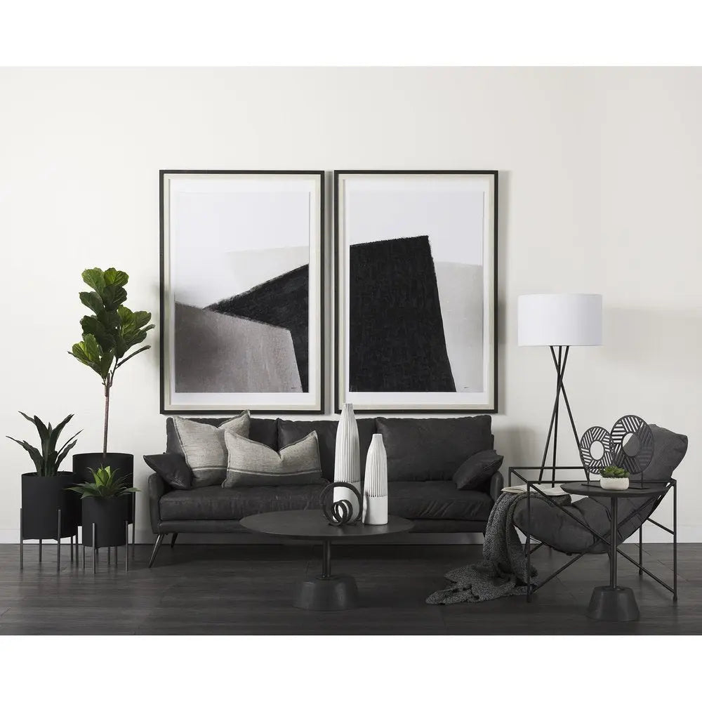 18" Black And White Abstract Cylinder Ceramic Table Vase HomeRoots