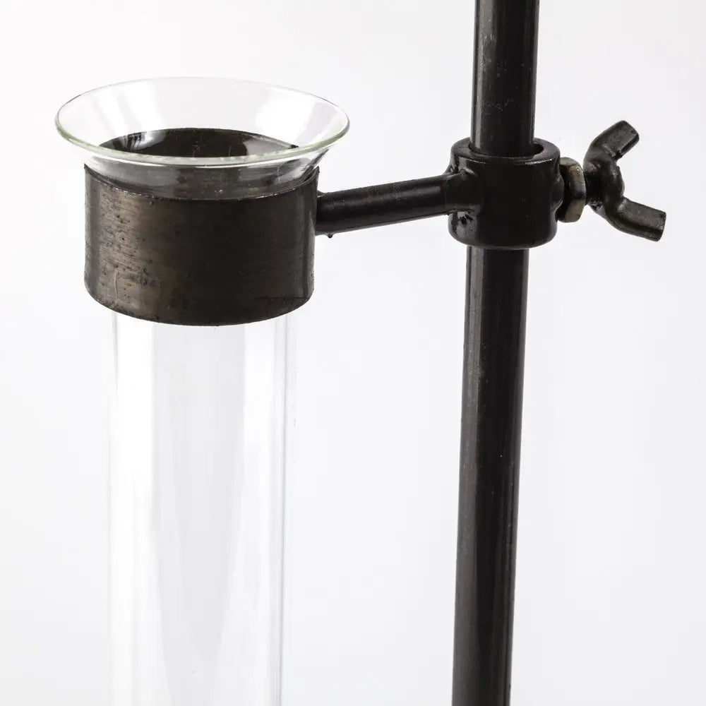 Set of Two Dark Brown Abstract Metal Cylinder Table Vases HomeRoots