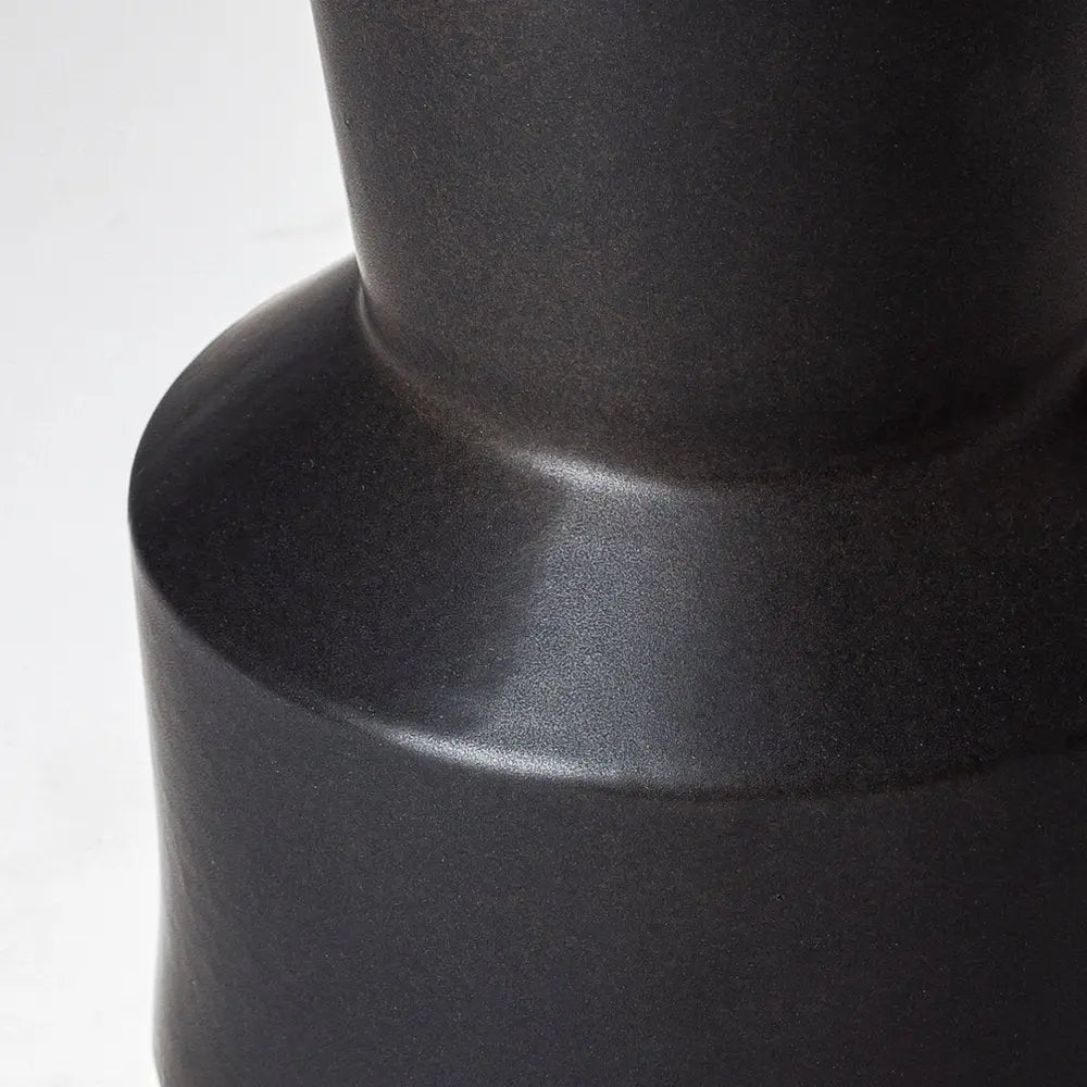 9" Black Abstract Cylinder Ceramic Table Vase HomeRoots