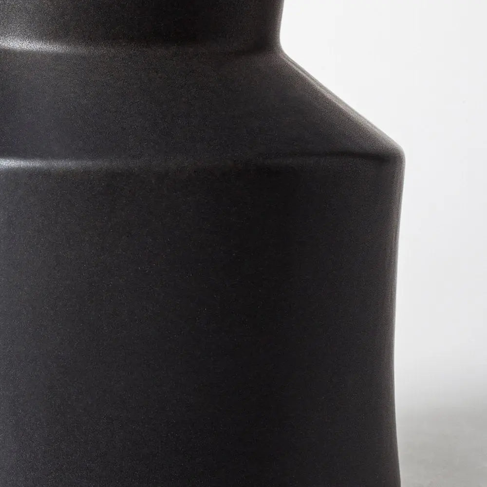 9" Black Abstract Cylinder Ceramic Table Vase HomeRoots