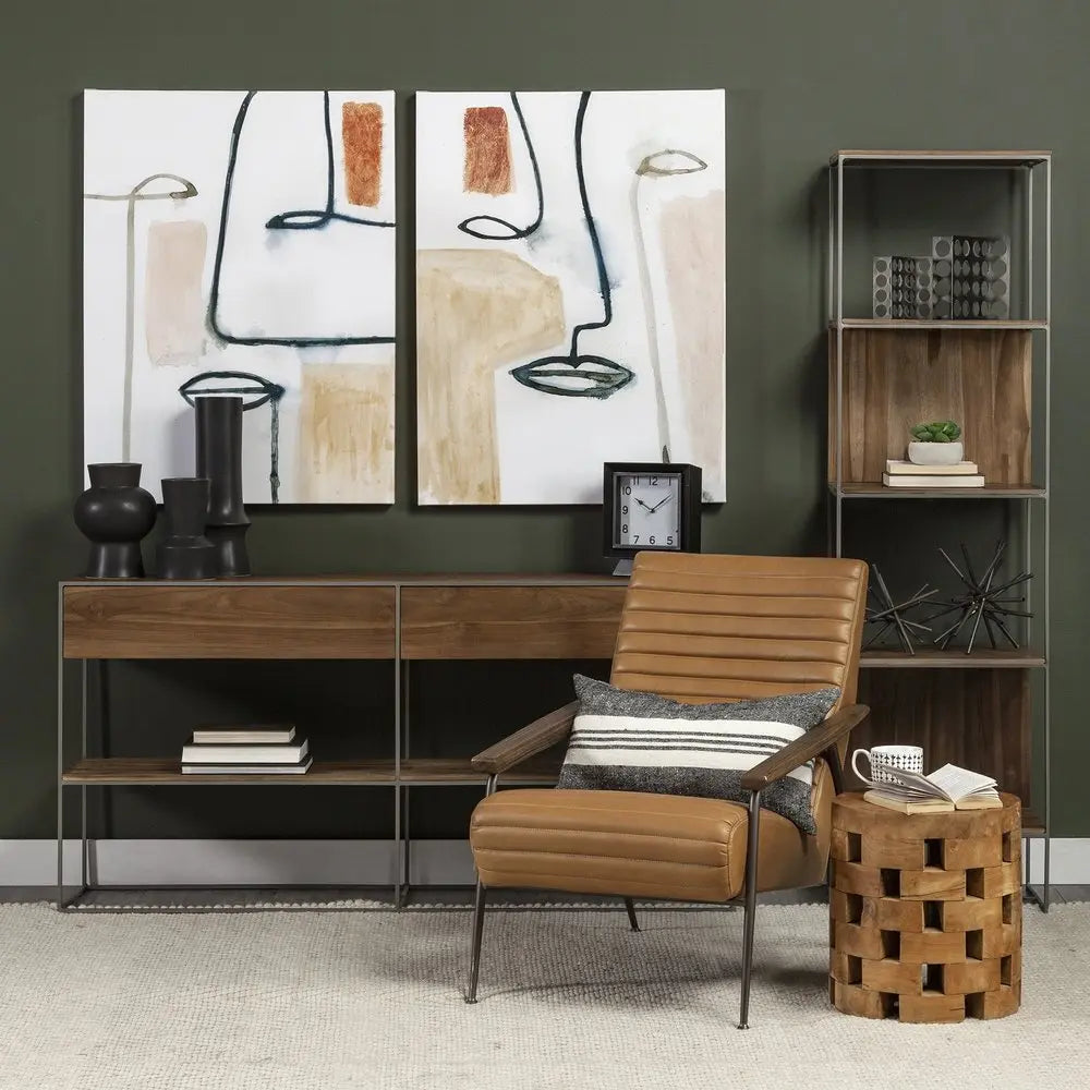 17" Black Abstract Cylinder Ceramic Table Vase HomeRoots