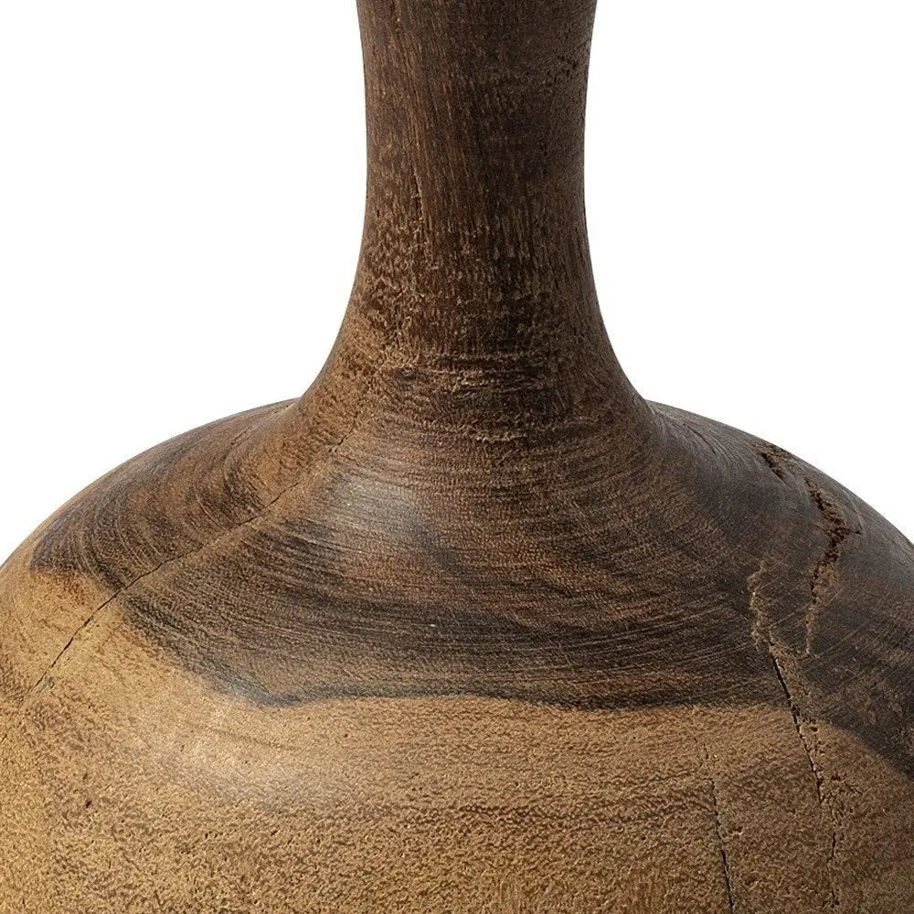 11" Brown Bud Solid Wood Table Vase HomeRoots