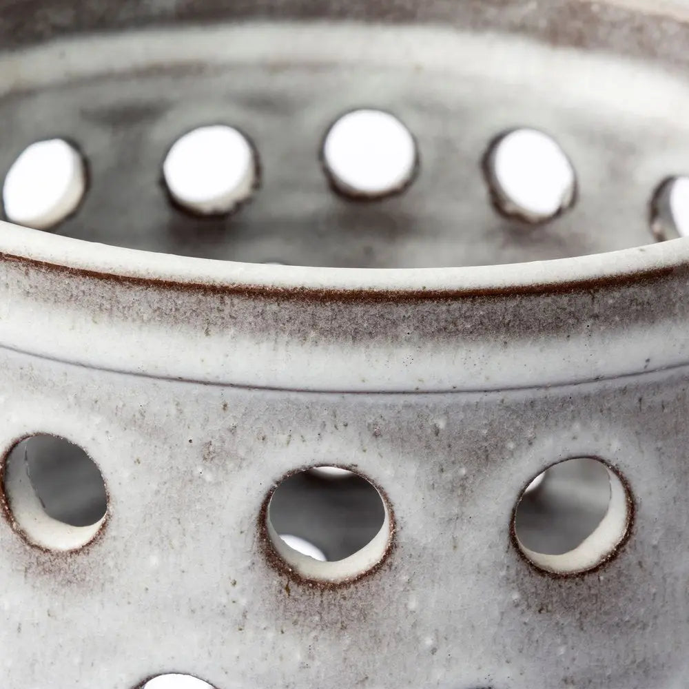 19" White Polka Dots Ceramic Cylinder Table Vase HomeRoots