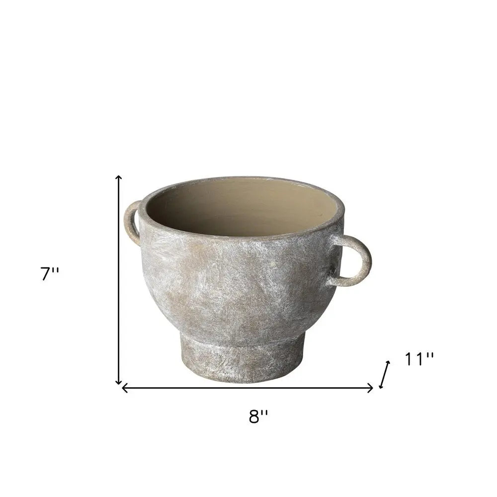 7" Brown Abstract Cylinder Ceramic Table Vase HomeRoots